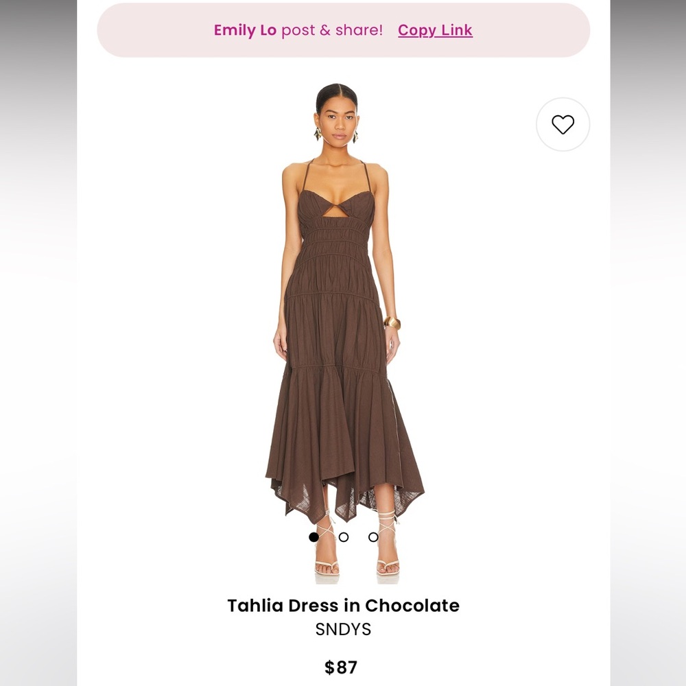 SNDYS TAHLIA DRESS CHOCOLATE
